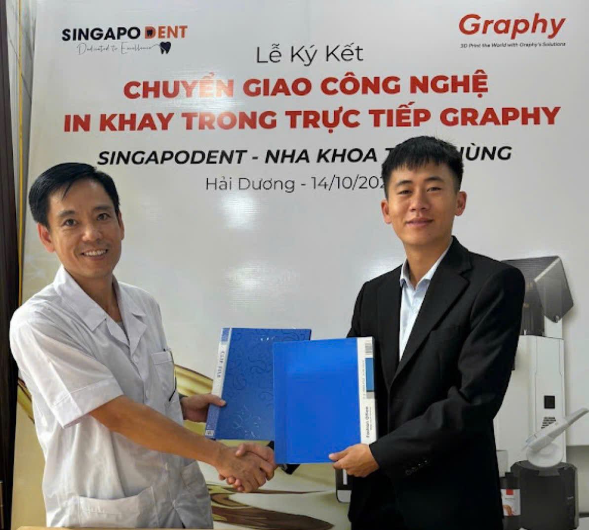 Singapodent ký kết chuyển giao công nghệ in 3D tại phòng khám Nha khoa Trần Hùng (Hải Dương)