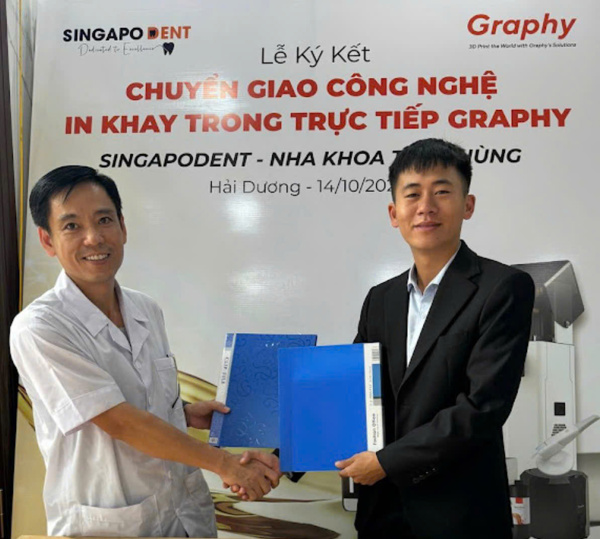 Singapodent ký kết chuyển giao công nghệ in 3D tại phòng khám Nha khoa Trần Hùng (Hải Dương)